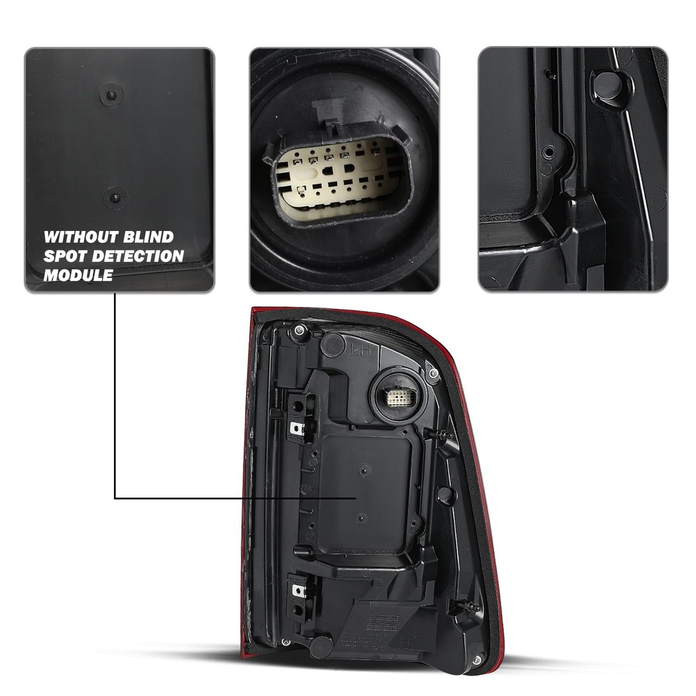 Tail Light Assembly LED for 2019-2024 Ram 1500 Left Driver Side Red Chrome