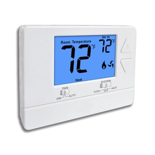 NonProgrammable Thermostat for House, Digital Energy-Saving Blue