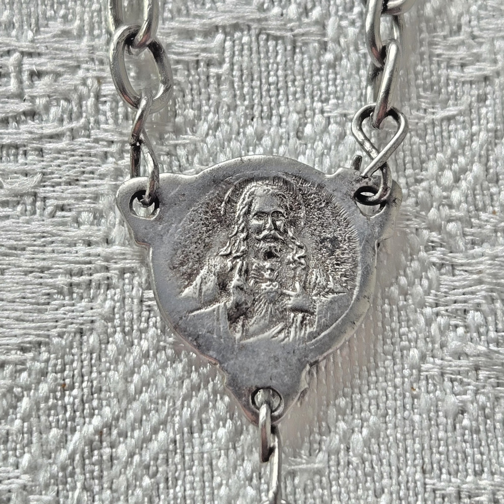 Vintage Catholic Rosary Beads - Black - France