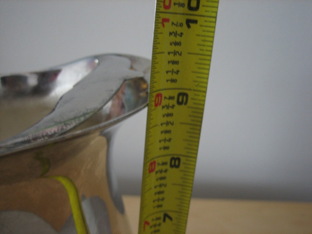 SILVER PLATE WATER PITCHER 9" TALL EXCELLENT E.P. BRASS