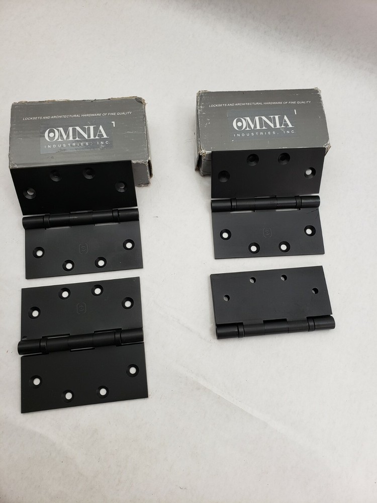 2 pack Omnia Button Tip Hinge Ball Bearing 4.5" x 4.5" 985BB-4BTN-10b - 4 pieces