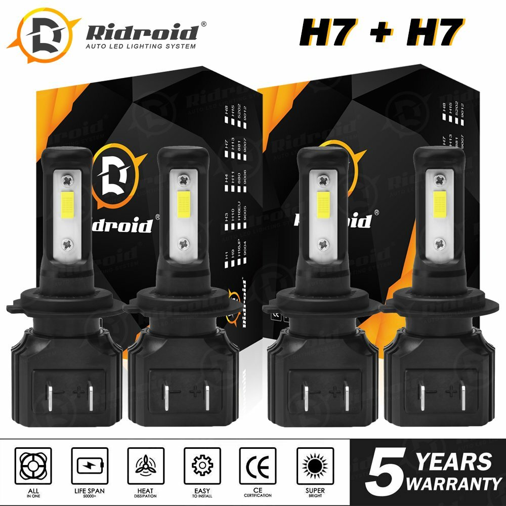 For Mercedes-Benz C250 C300 C350 H7 + H7 Combo Headlight High Low Beam LED Bulbs