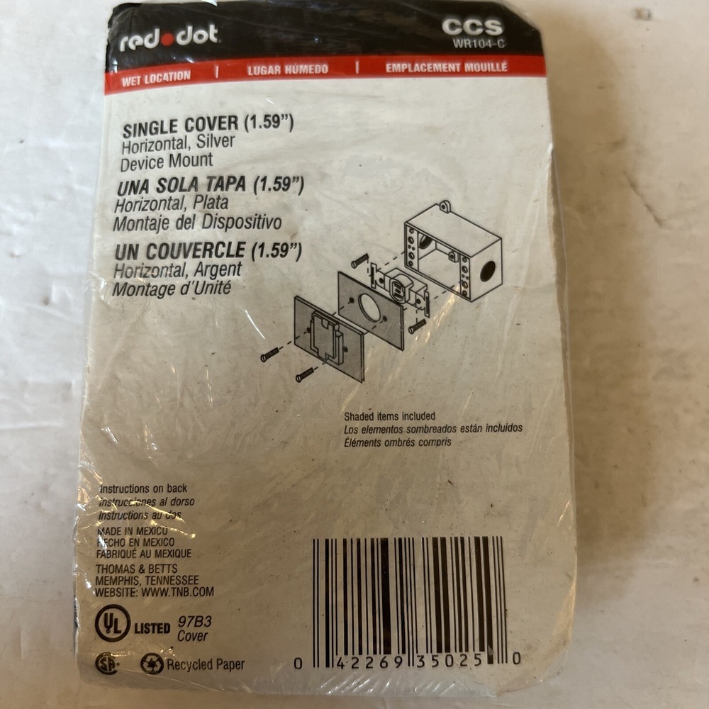 Reddot CCS Dry Tite Cover For Single Receptacle New