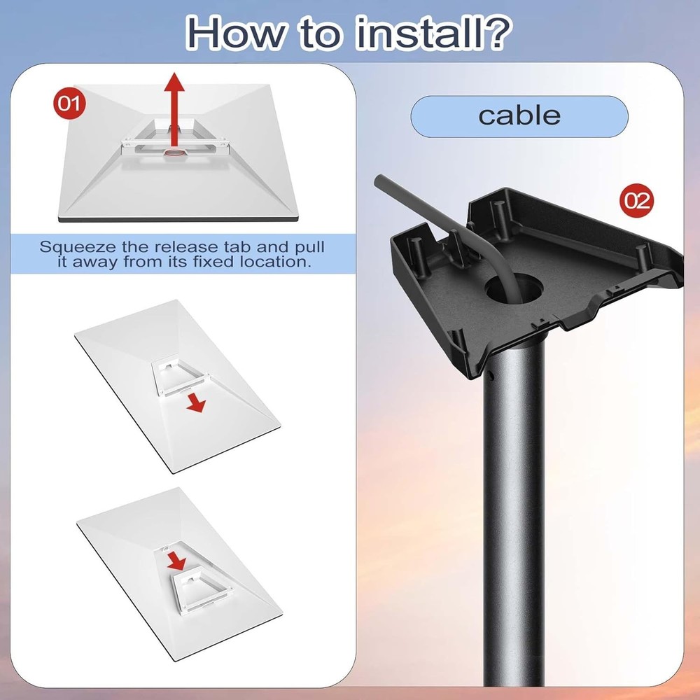 Durable 360° Rotatable Gen 3 Mount for V3 Starlink - Easy Installation Guide