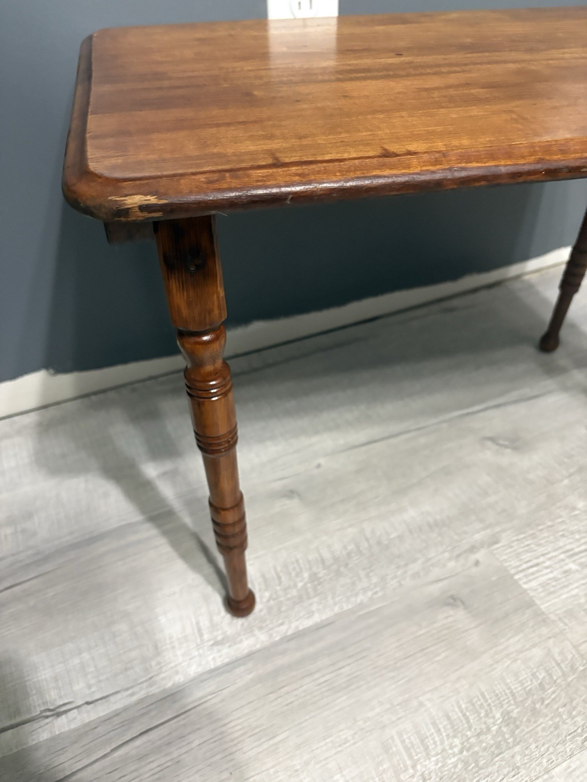 Antique Wood Childs Folding Table 24” X 16” & 16” High Solid Nice Table