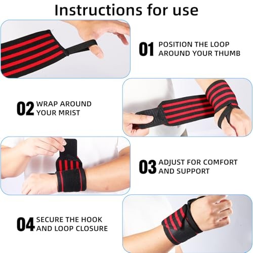 Wrist Support Straps & Lifting Straps, Ultra-Elastic Adjustable Design,