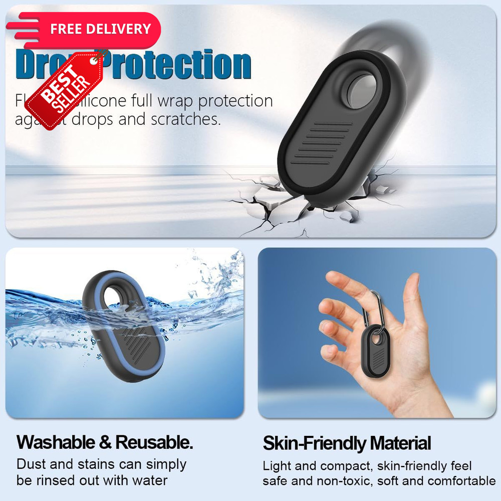 2 Pack Compatible for Samsung Galaxy SmartTag2 Case, 2 (Black & Blue)