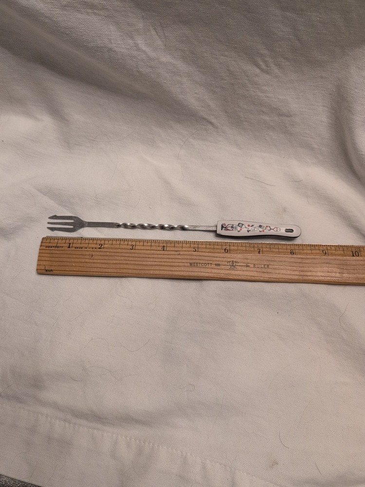 MCM Barware fork pick And Knife Cocktail Print handle