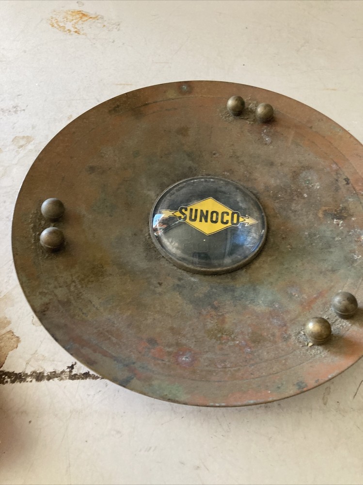 Sunoco oil advertising ashtray brass rare