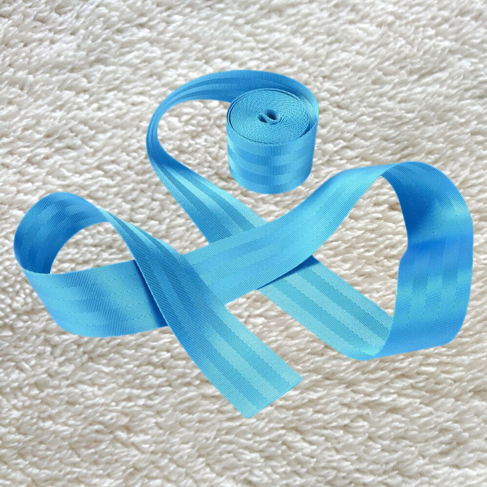 auto 142"/3.6m seat belts webbing polyester safety retractable sky blue durable
