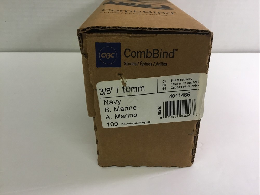 New GBC CombBind 3/8" 10mm Blue Spines - 100 Pack