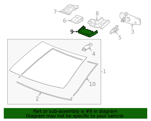 Genuine GM Windshield Multi-Function Sensor Mount Bracket Lower Cover 20942784
