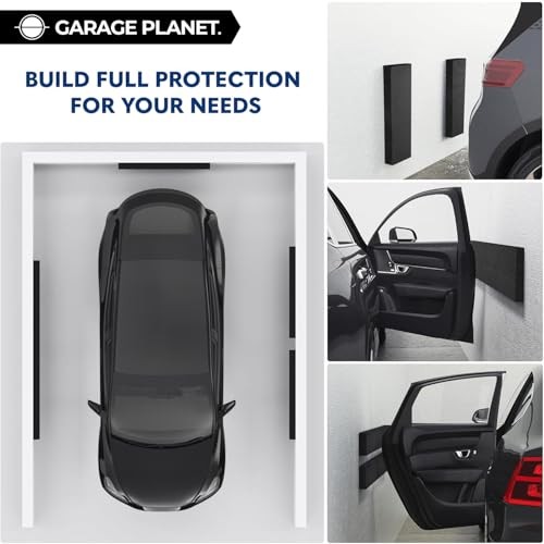 WP01 Garage Wall Protector Car Door Protector, Tool-Free, Designed 2 Pack Black
