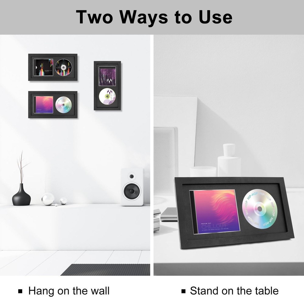 FramePro CD Display Frame, 14.2"x7.7" Signed CD Cases and Discs Holder, Wall ...