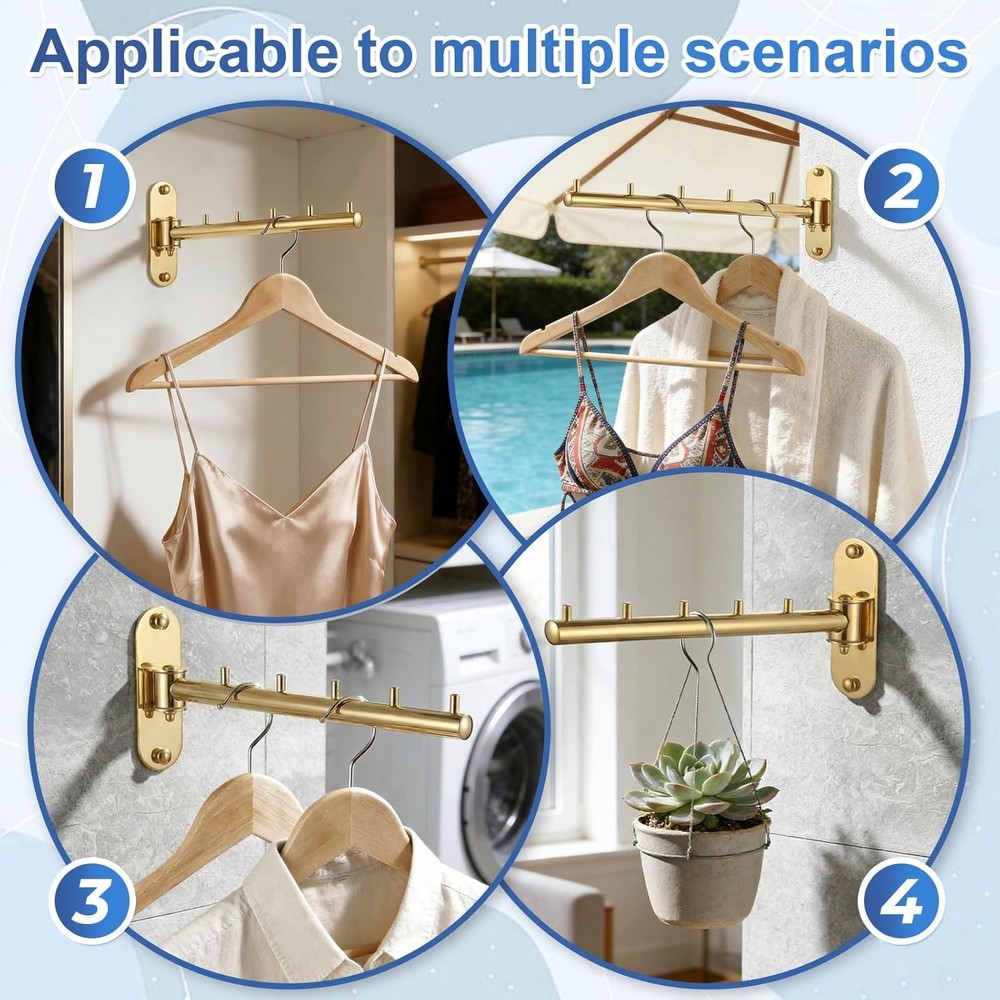 Wall Mounted Clothes Drying Rack, Foldable Drying Rack Clothing, Space Saving La