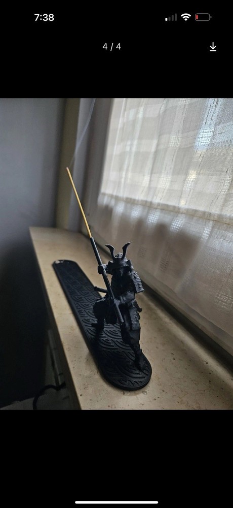Samurai warrior posing - incense stick holder