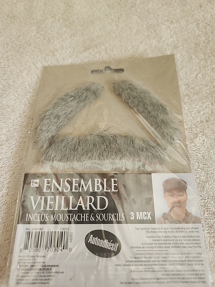 amscan 840999 Gray Old Man Moustache and Eyebrows Set