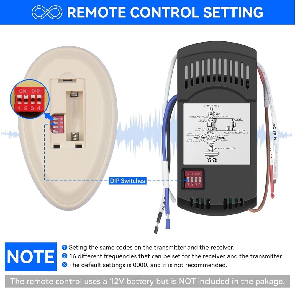 35T Ceiling Fan Remote Control Dimmer Replacement for Harbor Breeze Hampton
