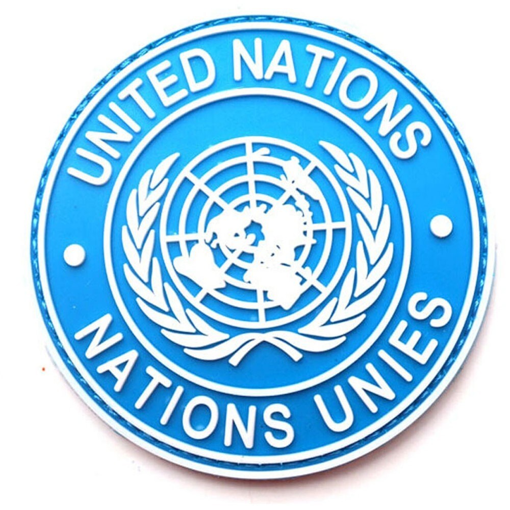 6Pcs 3D Pvc UNITED NATIONS NATIONS UNIES FLAG RUBBER HOOK LOOP PATCH BADGE