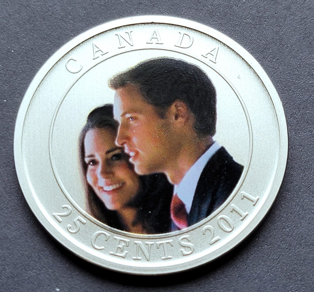 *** CANADA  25  CENTS  COLOURED  2011  ***  THE  WEDDING  CELEBRATION  ***