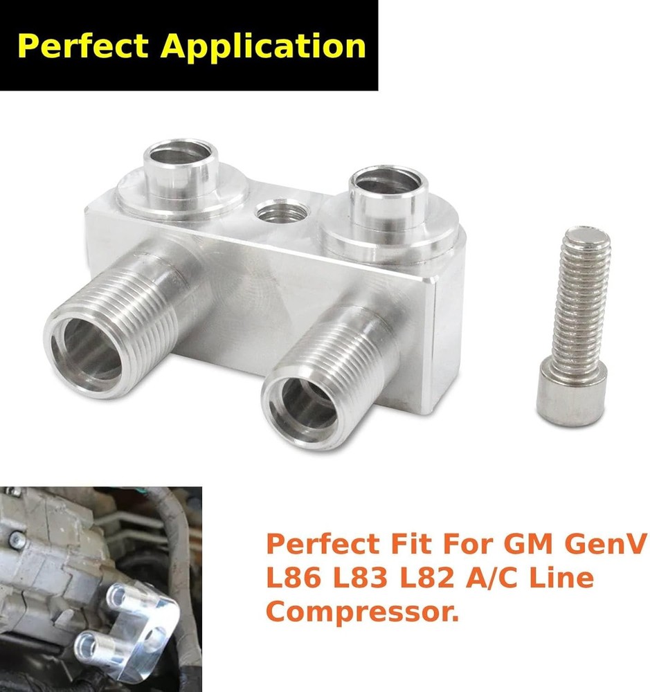 Engine Conversion A/C Line Compressor Hose Adapter Fitting For GM Gen V L86 L82