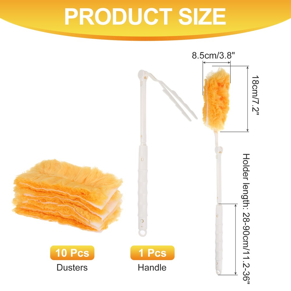 1 Count White Flexible Handle Refill, with 10 Yellow Dusters