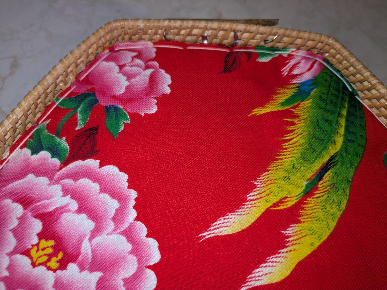 Vintage Chinese Wicker Basket for Tea