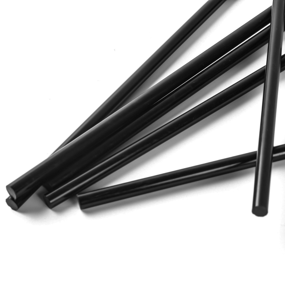 Acetal Copolymer Plastic Round Rod 6mm Diameter 20cm Length Black Solid 6 PCS