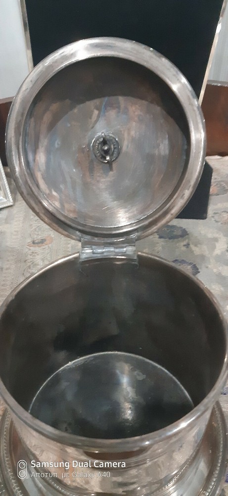 James Deakin silver plated jar.