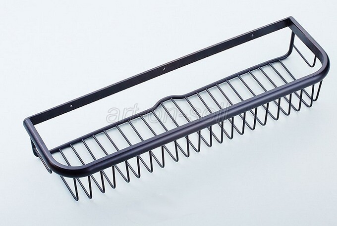 45cm Oil Rubbed Bronze Bathroom Shower Caddy Basket Wall Mounted Storage Basket