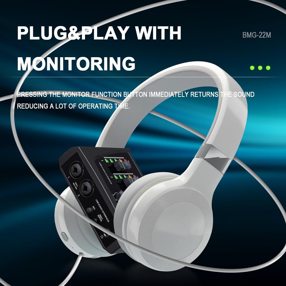 BOMGE mini 2 Channel USB Audio Interface for Recording, Streaming and...