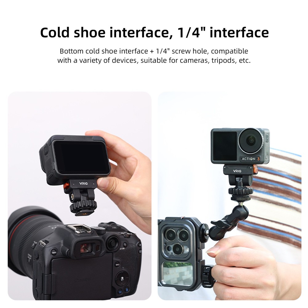 Cold Shoe Camera Mount Adapter Quick Release For DJI OSMO Action 5 Pro / 4 / 3