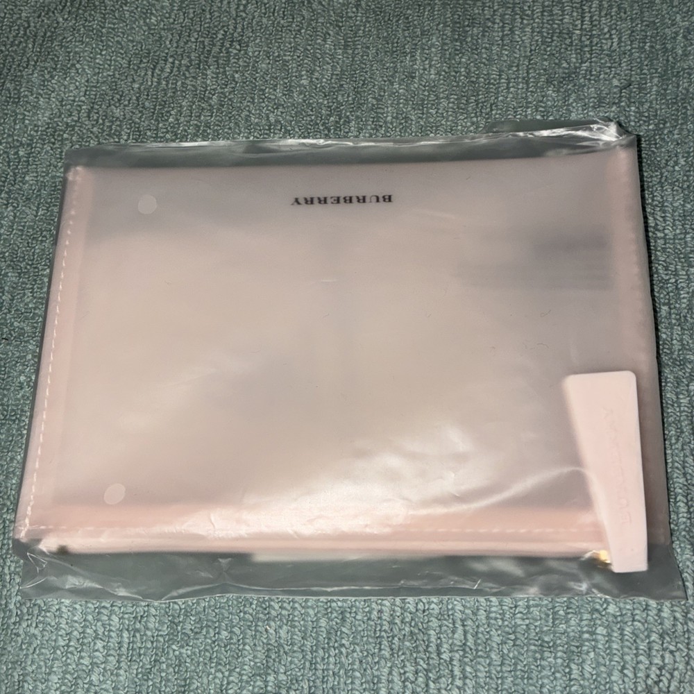 Burberry Textile Makeup Zipper Bag, Pink