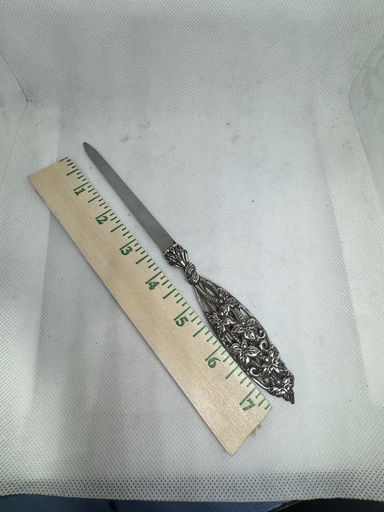 Cast Openwork Foliate Letter Opener Sterling Silver