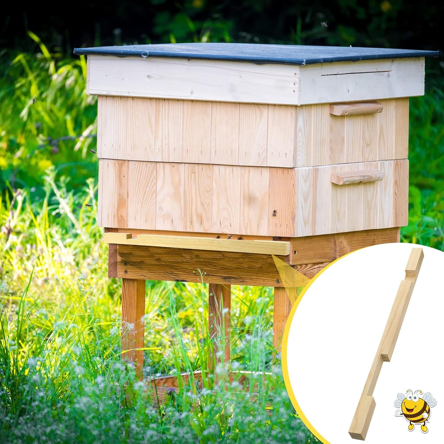 Amyhill 4 Pack Beehive Entrance Reducer 10 Frame Wooden Hive Entrance Reducer fo