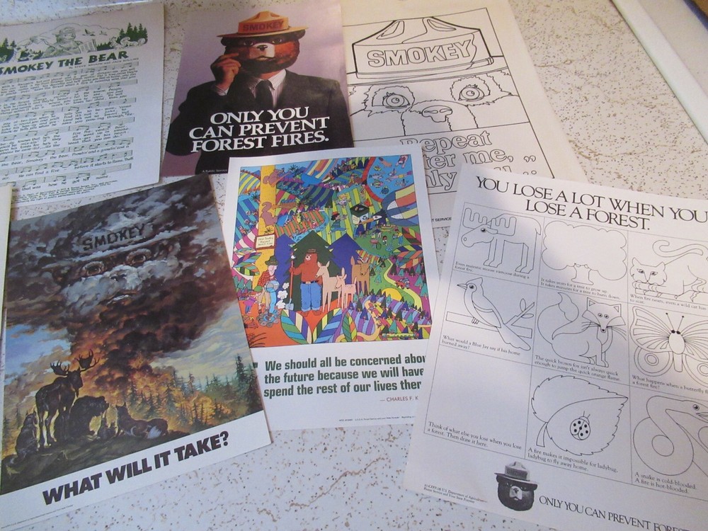 Miscellaneous Smokey Bear paper memorabilia