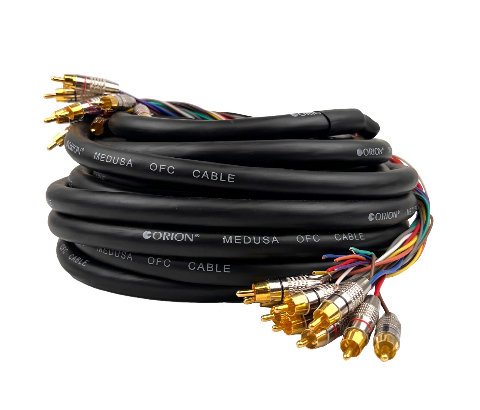 ORION AUDIO Snake Audio Wire 10 Channels RCA OFC Power Medusa Cable 45FT / 60FT