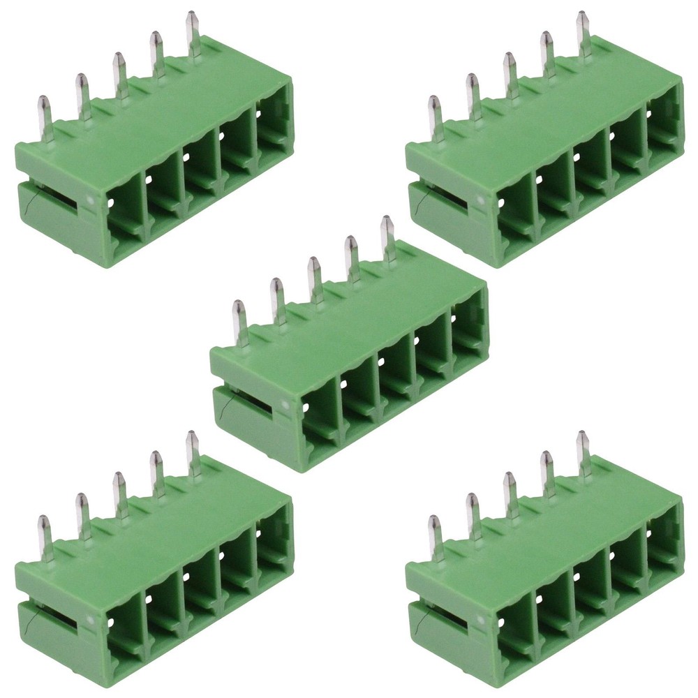 5 x 5-Way 3.81mm Right Angle Closed Header 8A 300V