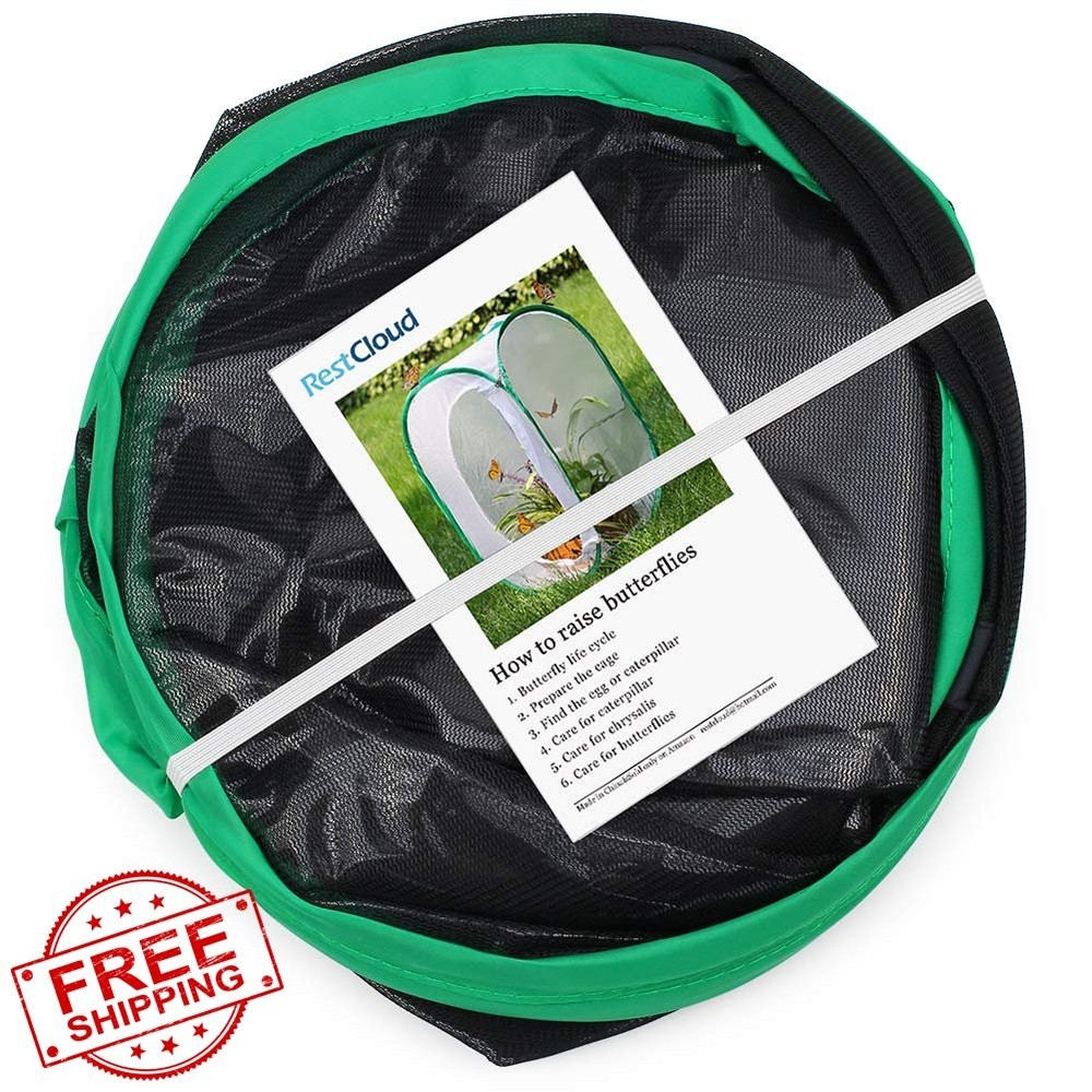 RESTCLOUD 36" Collapsible Insect Mesh Habitat, Butterfly Cage