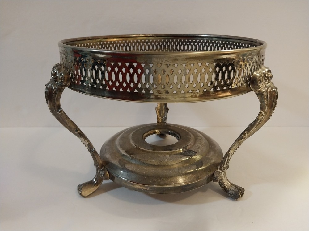 Vintage Silverplated Round Chafin Dish Stand