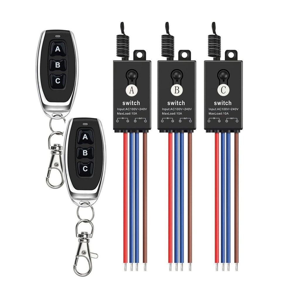 dstfuy Wireless Light Switch,3 Way Mini Remote Switch AC 110V/120V/220V/240V/...