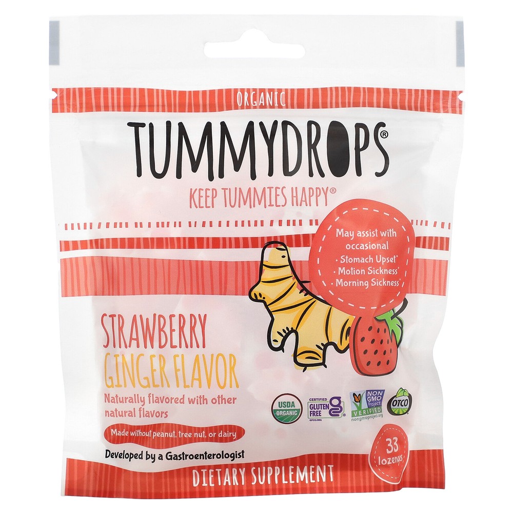 Organic Strawberry Ginger, 33 Lozenges