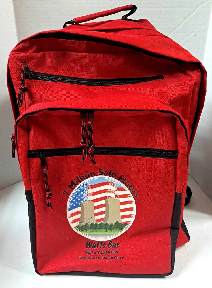 Large multi-pocket backpack TVA WATTS BAR Unit 2 Completion 1 Million Safe Hours