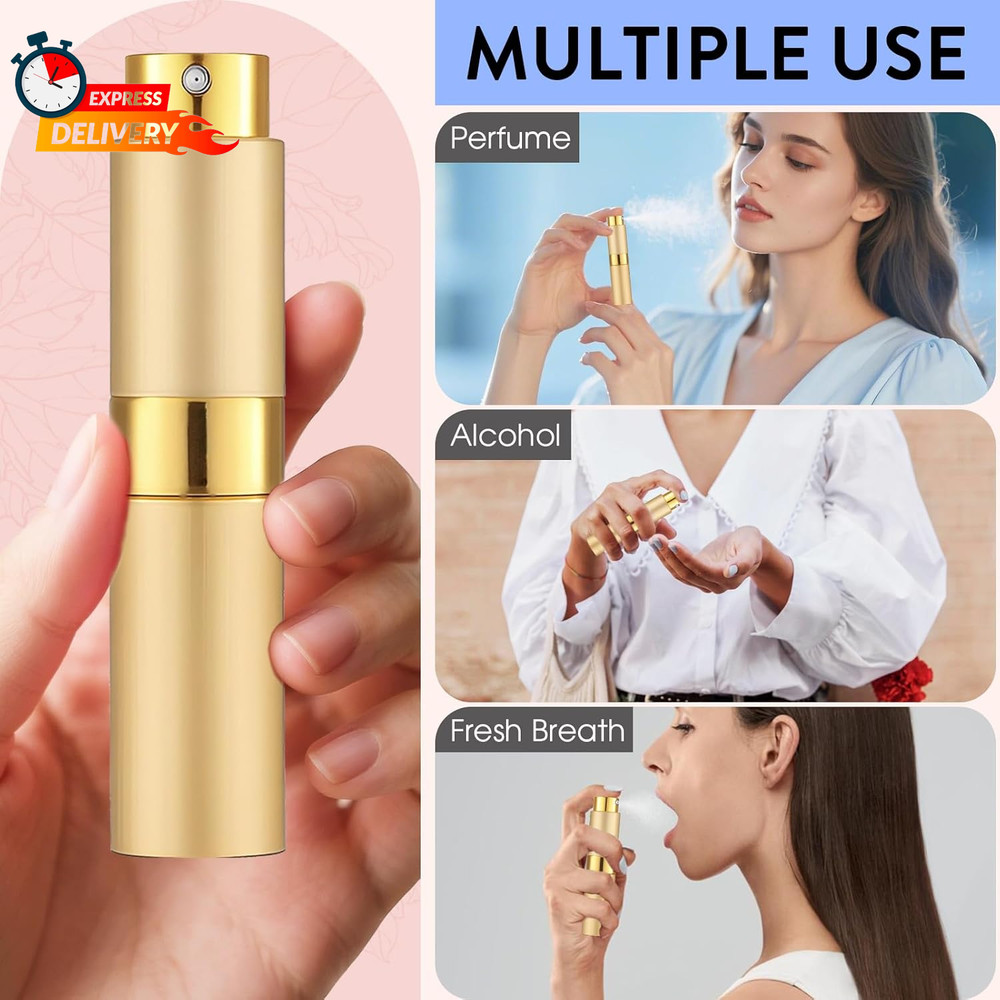 6 Pack 8ML Empty Perfume Atomizer Cologne Travel Spray Bottle for Refill Portabl