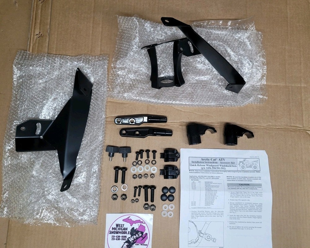 Arctic Cat ATV Quick-Release Windguard Windshield Accessory Kit 1996-2013