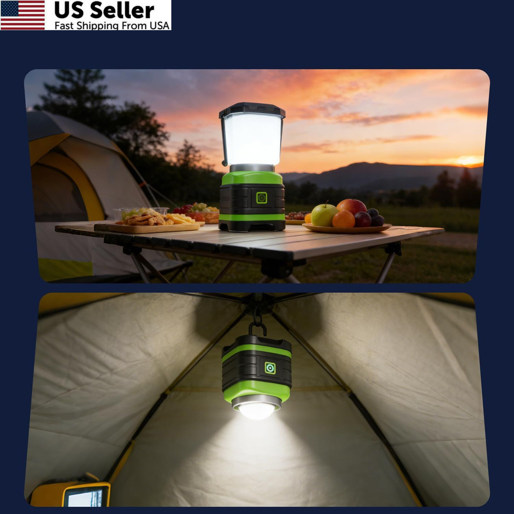 Lichamp LED Camping Lantern, Battery Powered Lights Green