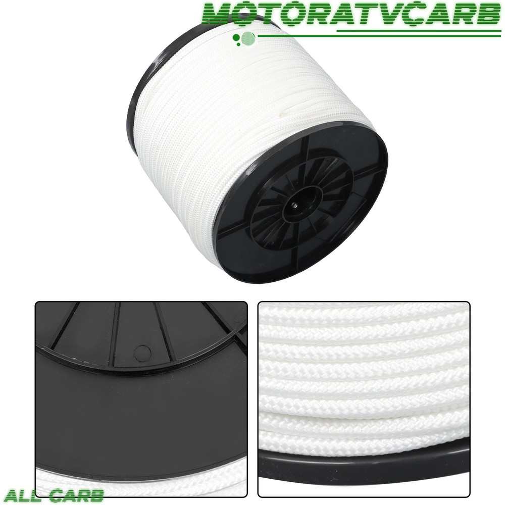 ALL-CARB Nylon Rope Solid Braided 1/4" × 500' Strong Durable Weatherproof White