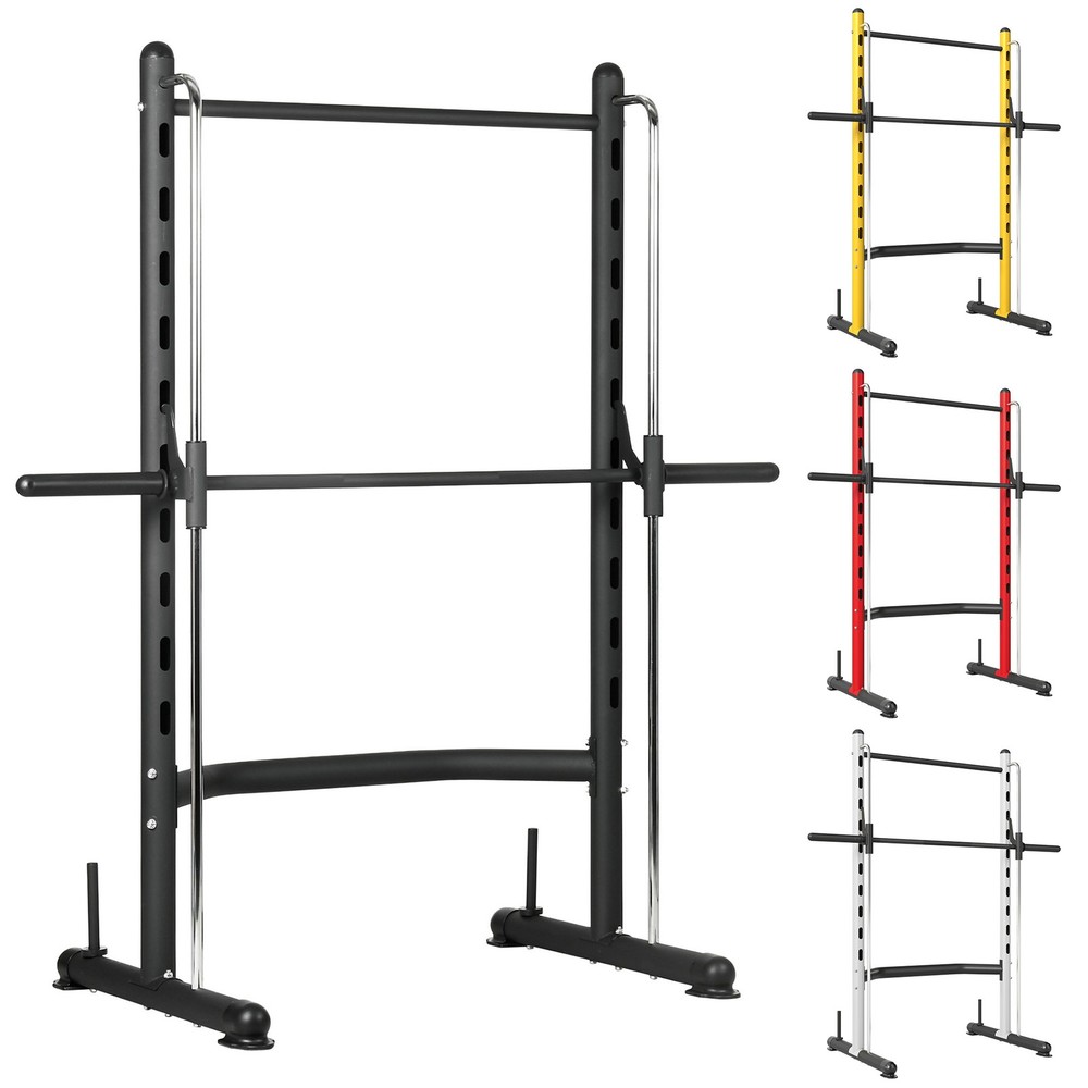 Soozier Adjustable Squat Rack with Pull Up Bar and Barbell Bar Bench Press