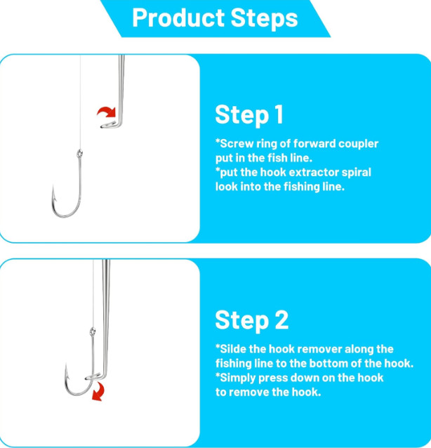 4PCS Fish Hook Remover Tool Set Quick Hook Extractor Fishing Gear Kit with Stora