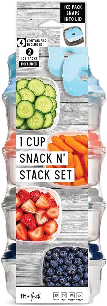 Stak Pak Set, 6 Piece, Plastic, New Multicolored